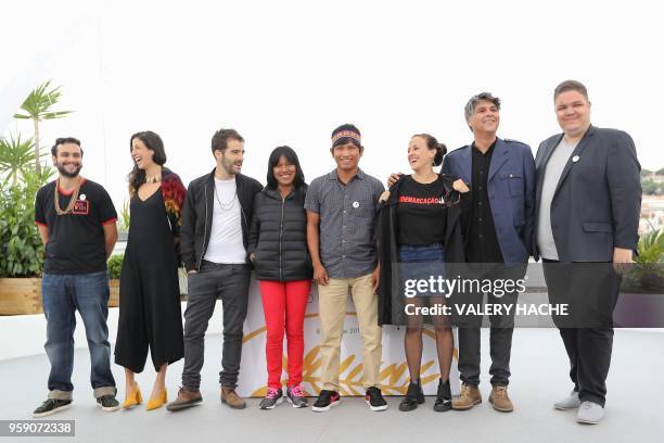 Brazilian coordinator of production Isabella Nader, Portuguese film director Joao Salaviza, Brazilian actress Koto Kraho, Brazilian actor Ihjac...