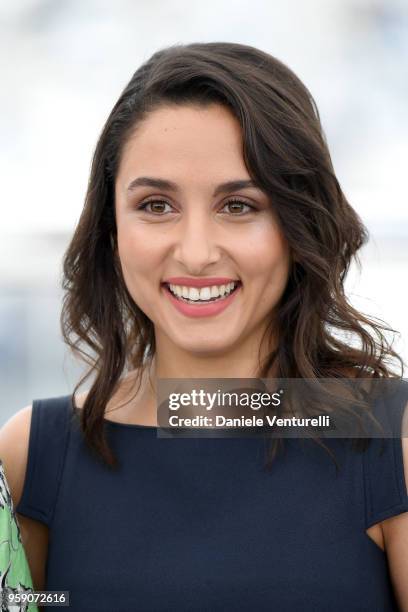 Actress Sarah Perles attends the photocall for the "Sofia" during the 71st annual Cannes Film Festival at Palais des Festivals on May 16, 2018 in...