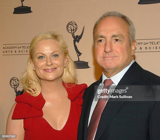 Actress Amy Poehler and producer Lorne Michaels arrive for the Academy Of Television Arts and Sciences' 19th Annual Hall Of Fame Induction Gala held...