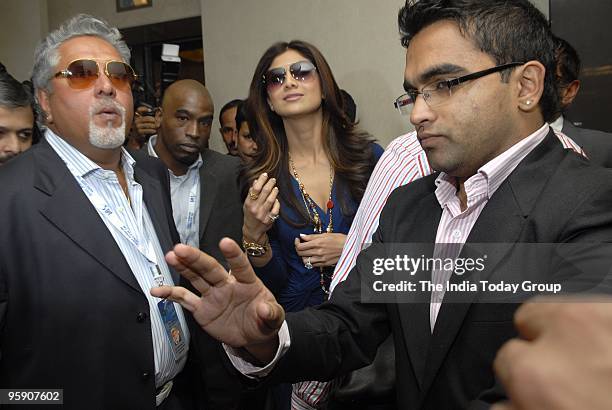 Vijay Mallya and Shilpa Shetty at the Indian Premier League's third auction in Mumbai on 19th January 2010.