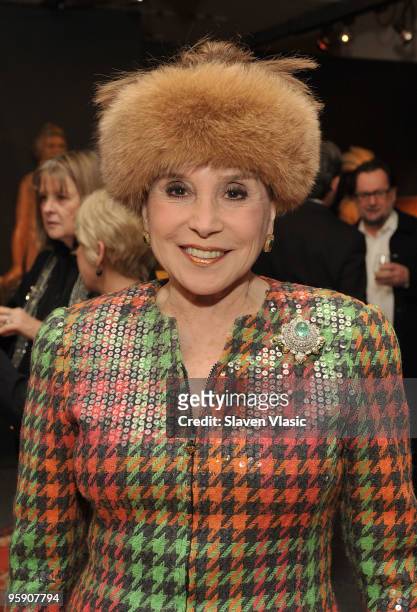 Cindy Adams attends the 2010 American Folk Art Museum's American Antiques Show Opening Night Gala at the Metropolitan Pavilion on January 20, 2010 in...