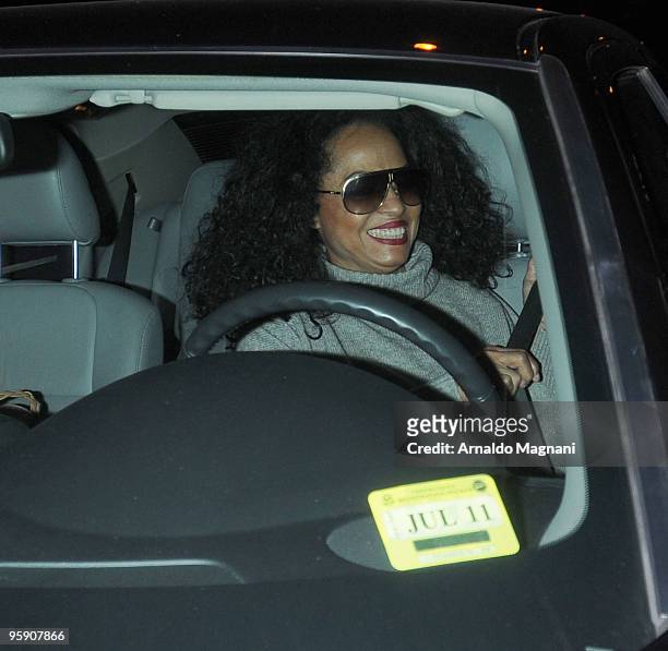 Diana Ross leaves a building on Fifth Avenue on January 20, 2010 in New York City.