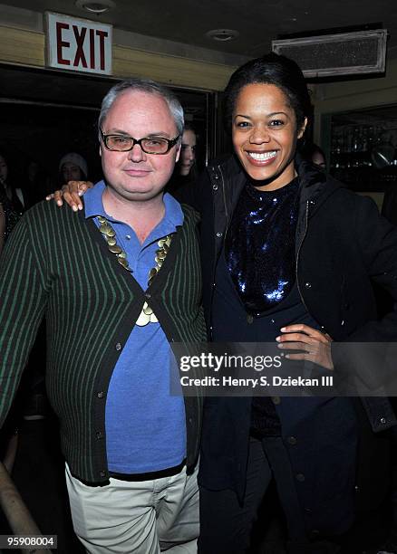 Mickey Boardman and Bonnie Morrison attend the "Sophomore Spring 2010 Lookbook" short film premiere party at The Box on January 20, 2010 in New York...