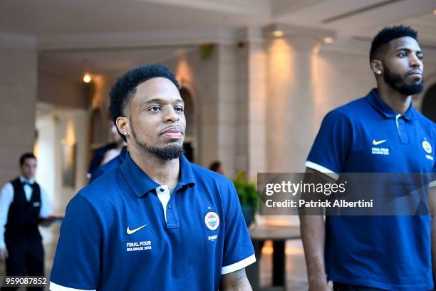 Ali Muhammed, #35 of Fenerbahce Dogus Istanbul and Jason Thompson, #1 of Fenerbahce Dogus Istanbul during the Fenerbahce Dogus Istanbul Arrival to...