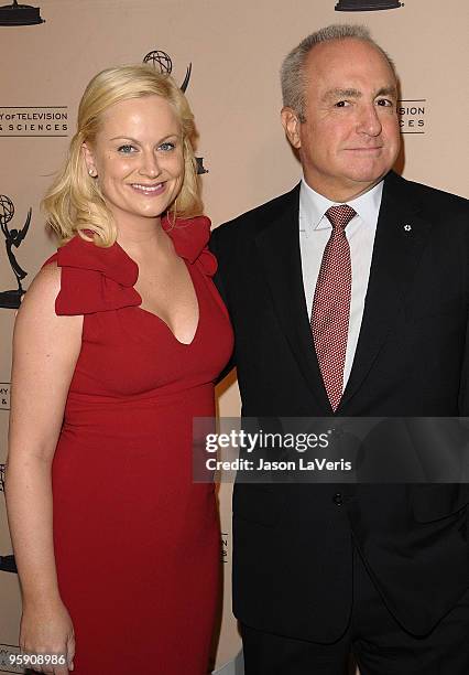 Amy Poehler and Lorne Michaels attend the Academy of Television's 19th annual Hall of Fame induction gala at Beverly Hills Hotel on January 20, 2010...