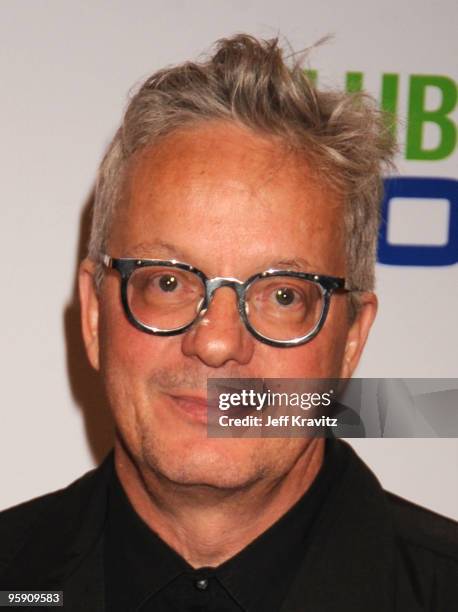 Musician Mark Mothersbaugh of Devo arrives at "The Pee-wee Herman Show" Los Angeles Opening Night at Club Nokia on January 20, 2010 in Los Angeles,...