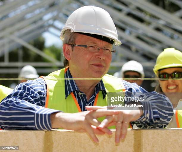 Australian Prime Minister Kevin Rudd visits Westminster Primary School on January 21, 2010 in Perth, Australia. The visit was in conjunction with the...