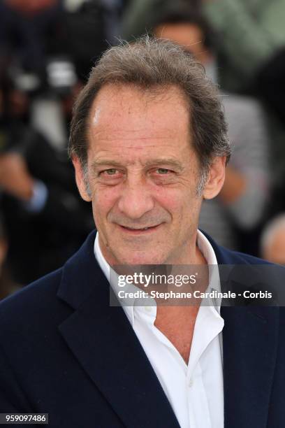 Actor Vincent Lindon attends "In War " Photocall during the 71st annual Cannes Film Festival at Palais des Festivals on May 16, 2018 in Cannes,...