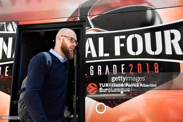 Antanas Kavaliauskas, #44 of Zalgiris Kaunas during the Zalgiris Kaunas Arrival to participate of 2018 Turkish Airlines EuroLeague F4 at Hyatt...