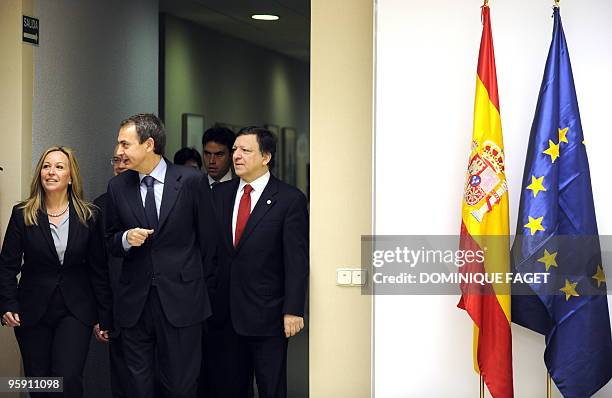 President of the European Commission Jose Manuel Durao Barroso , Spain's Prime Minister Jose Luis- Rodriguez Zapatero and Spanish Minister for Health...