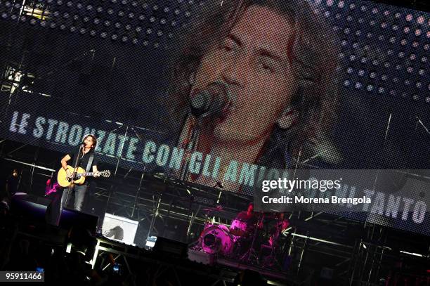 Ligabue performs at San Siro stadium on July 05,2008 in Milan, Italy.