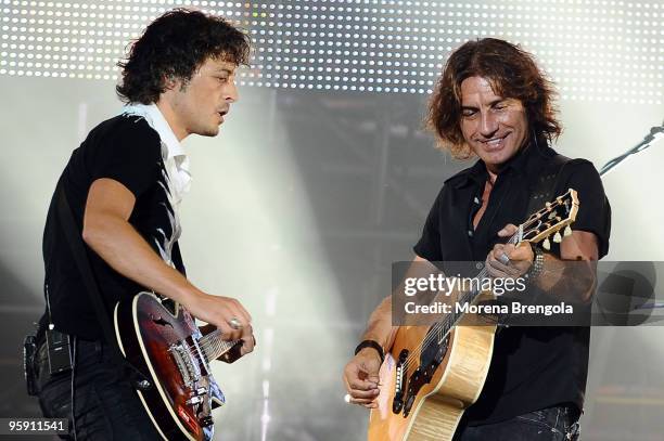 Ligabue performs at San Siro stadium on July 05,2008 in Milan, Italy.