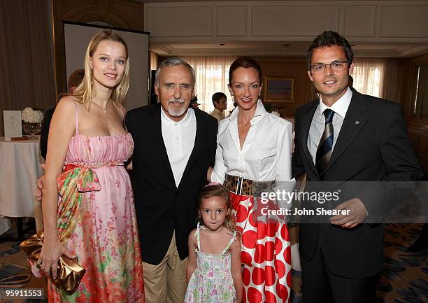 Model Helena Houdova, actor Dennis Hopper, daughter Galen Grier Hopper, Victoria Hopper and Betlef Barthelmes attend the Maybach Family Foundation...