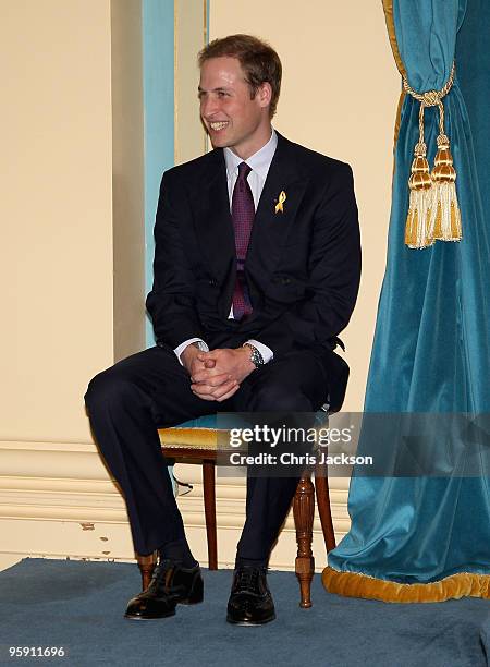 Prince William laughs as he attends an Australia Day reception at Government House on the third day of his visit to Australia on January 21, 2010 in...