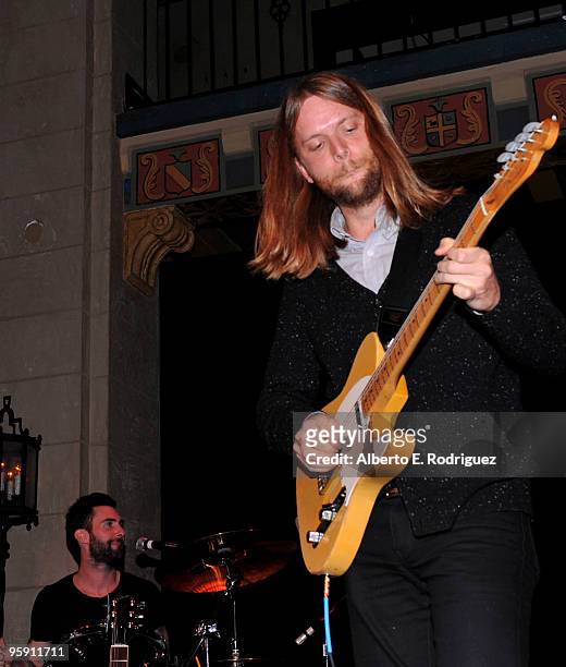 Maroon 5 guitarist James Valentine performs at A Night to Benefit Haiti at The Roosevelt Hotel on January 20, 2010 in Hollywood, California.