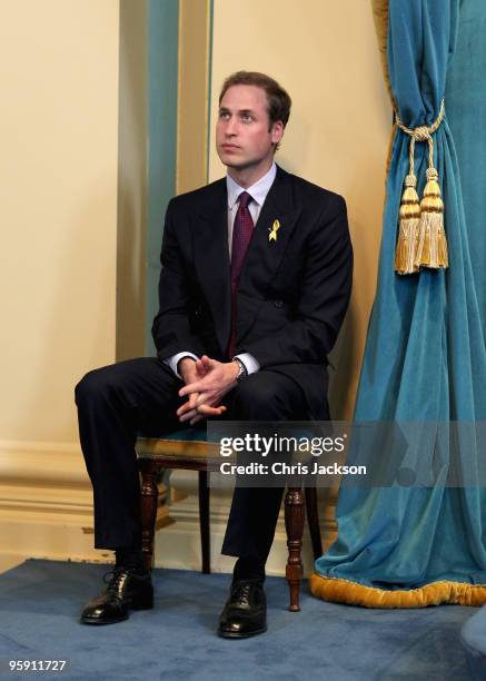 Prince William laughs as he attends an Australia Day reception at Government House on the third day of his visit to Australia on January 21, 2010 in...