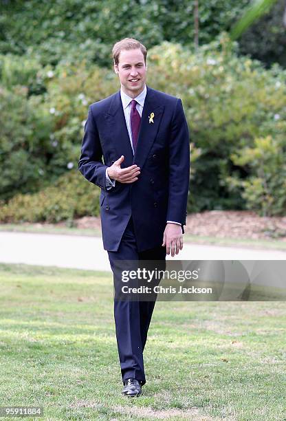 Prince William walks in the gardens of Government House after attending an Australia Day reception on the third day of his visit to Australia on...