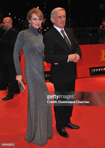 Actor Jan Englert with his wife Beata attend the "Sweet Rush" premiere during the 59th Berlin International Film Festival at the Berlinale Palast on...