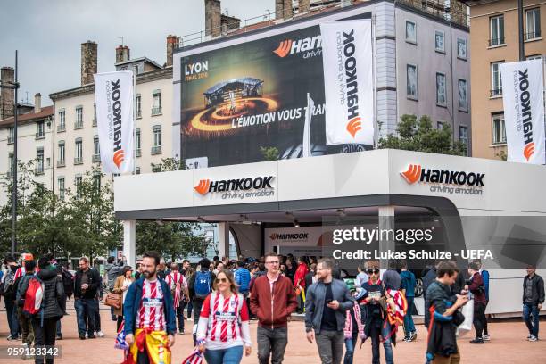 Hankook at the Fan Zone ahead of the UEFA Europa League Final between Olympique de Marseille and Club Atletico de Madrid at Stade de Lyon on May 16,...