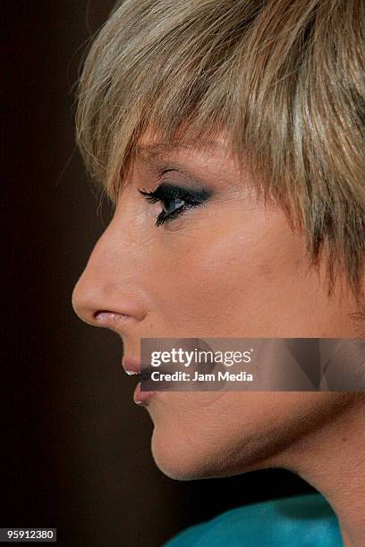 Actress Christian Bach during the presentation of the new tv soap opera of Aztec TV 'Infamia' at location in Coyoacan on January 20, 2010 in Mexico...