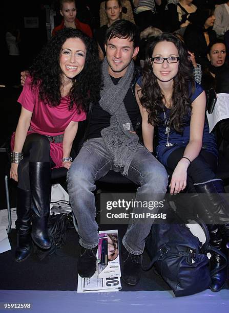 Anastasia Zampounidis, Tobey Wilson and Stephanie Stumph attend the DIMITRI Fashion Show during the Mercedes-Benz Fashion Week Berlin Autumn/Winter...