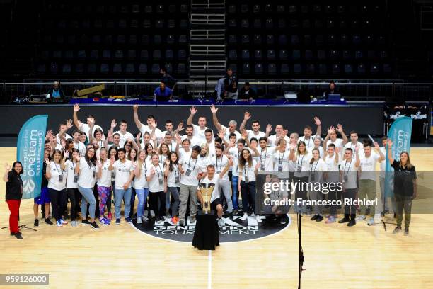 OneTeam people during the 2018 Turkish Airlines EuroLeague F4 One Team Welcome Session for Volunteers at Aleksandar Nikolic Hall on May 16, 2018 in...