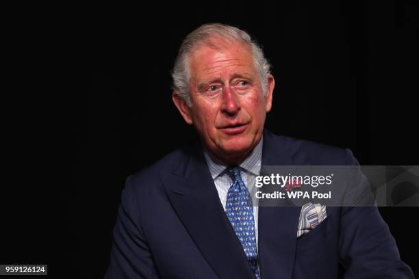 Prince Charles, Prince of Wales speaks during a visit to the YouTube Space London at Kings Cross on May 16, 2018 in London England. Prince Charles,...