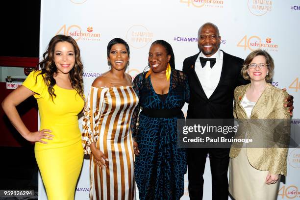 Sunny Hostin, Tamron Hall, Tarana Burke, Terry Crews and Ariel Zwang attend Safe Horizon's Champion Awards at The Ziegfeld Ballroom on May 15, 2018...