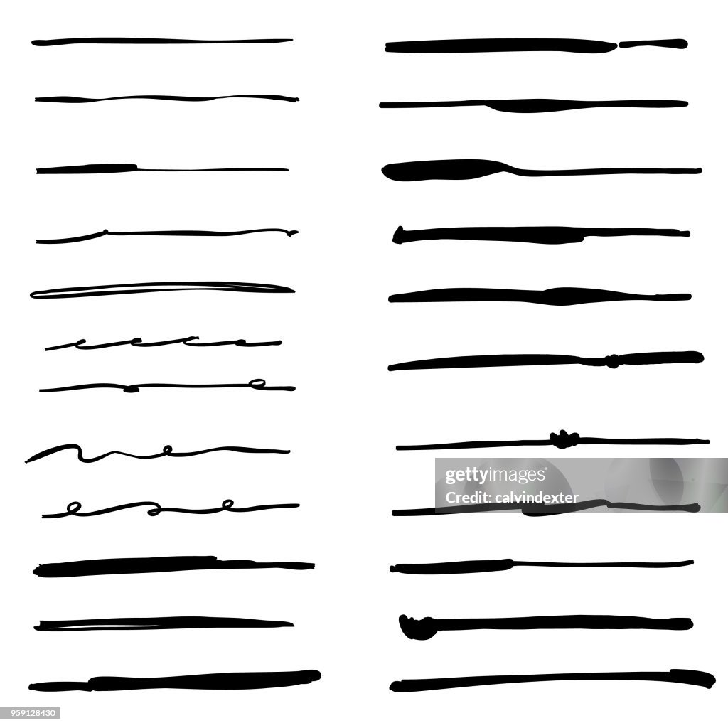 Hand drawn inking brushes collection