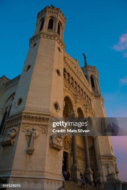 basilica notre dame de fourviere - basilica-notre-dame-de-fourviere stock pictures, royalty-free photos & images