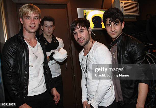 Andrew Lee, Alexander Noyes, Michael Bruno, and Jason Rosen of musical group Honor Society attend Irving Plaza on January 20, 2010 in New York City.