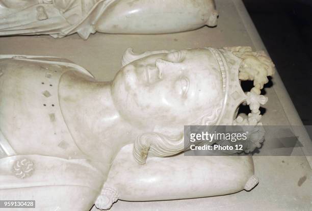 Recumbent statue of Charles IV le Bel . King of France and of Navarre. Son of Philip IV le Bel and Jeanne de Navarre, Blanche of Burgundy's husband.