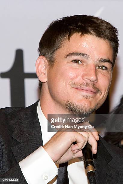 Actor Josh Hartnett attends a press conference for the Gala Presentation 'I Come with the Rain' during the 14th Pusan International Film Festival at...