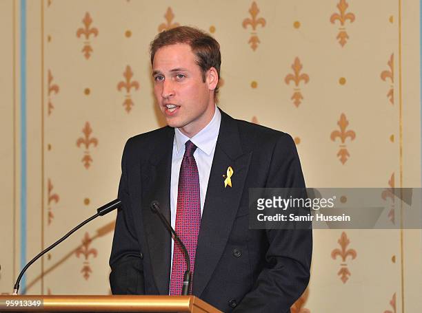 Prince William gives a speech at Government House on the third and final day of his unofficial visit to Australia on January 21, 2010 in Melbourne,...