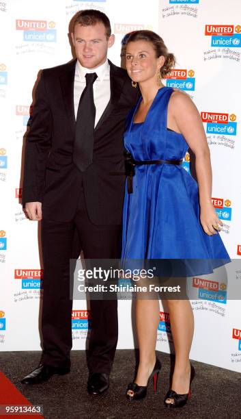 Wayne Rooney and fiancee Coleen Mcloughlin arrive for the Manchester United `United for UNICEF' Gala Dinner at Manchester United Football Club...