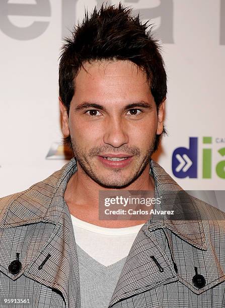 Spanish singer David de Maria attends Cadena Dial 2009 Awards press conference at Ifema on January 21, 2010 in Madrid, Spain.