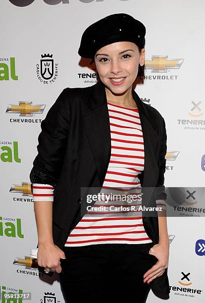 Spanish singer Chenoa attends Cadena Dial 2009 Awards press conference at Ifema on January 21, 2010 in Madrid, Spain.