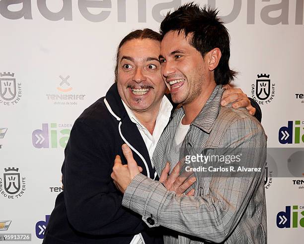 Isidro Montalvo and singer David de Maria attend Cadena Dial 2009 Awards press conference at Ifema on January 21, 2010 in Madrid, Spain.