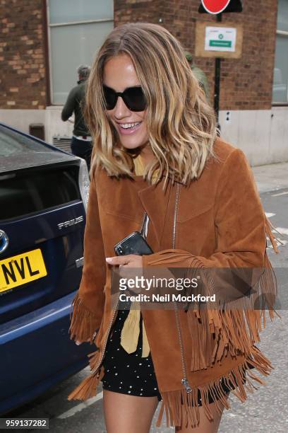 Caroline Flack seen arriving at BUILD Series LDN at AOL on May 16, 2018 in London, England.