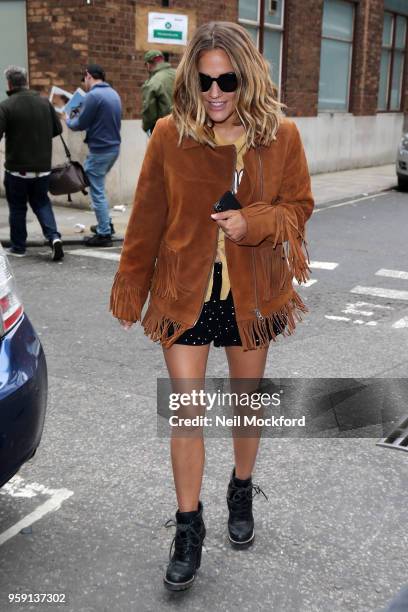 Caroline Flack seen arriving at BUILD Series LDN at AOL on May 16, 2018 in London, England.