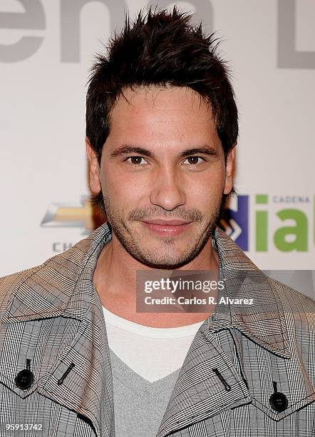 Spanish singer David de Maria attends Cadena Dial 2009 Awards press conference at Ifema on January 21, 2010 in Madrid, Spain.