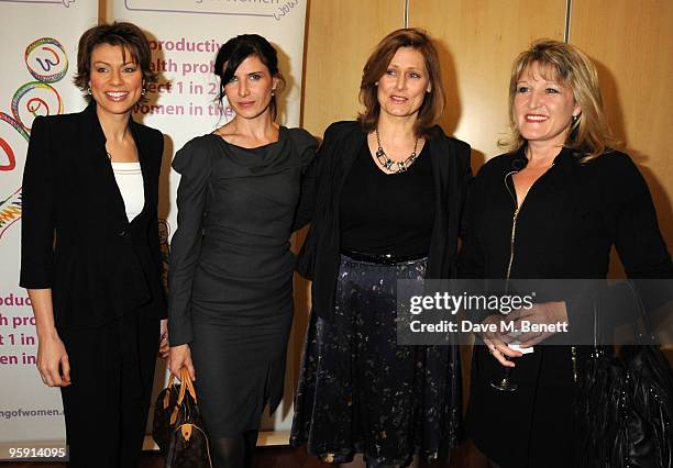 Kate Silverton, Ronni Ancona, Sarah Brown and Amanda Ross attend the Wellbeing of Women Debate at the Royal College of Obstetricians and...