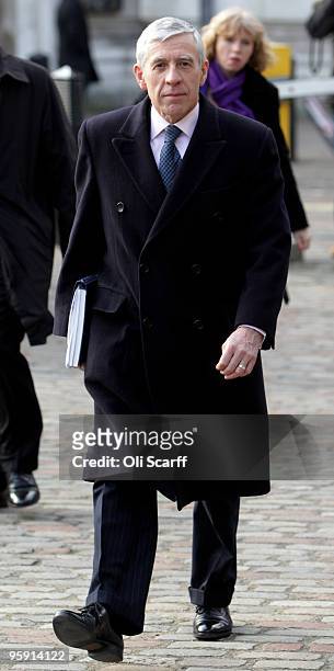 Jack Straw, the Secretary of State for Justice, arrives at the Queen Elizabeth II Conference Centre to give evidence to the Iraq Inquiry on January...