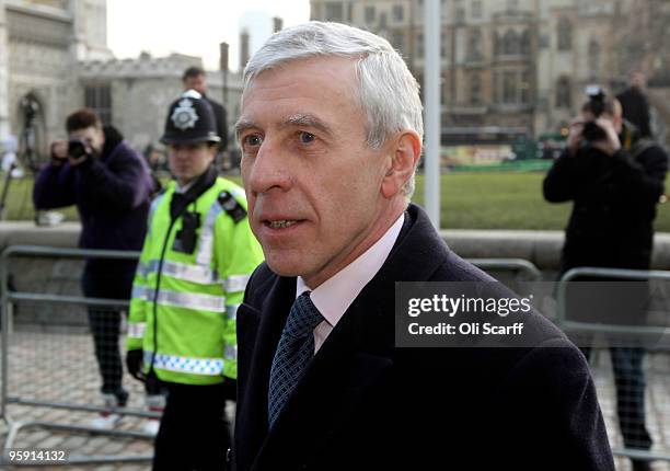 Jack Straw, the Secretary of State for Justice, arrives at the Queen Elizabeth II Conference Centre to give evidence to the Iraq Inquiry on January...