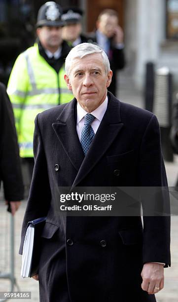 Jack Straw, the Secretary of State for Justice, arrives at the Queen Elizabeth II Conference Centre to give evidence to the Iraq Inquiry on January...