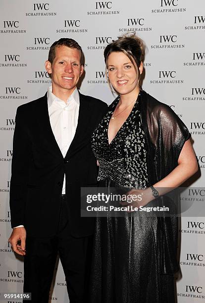 Barbara Burtscher and Martin Signer attend the IWC Schaffhausen Private Dinner Reception during the Salon International de la Haute Horlogerie at the...