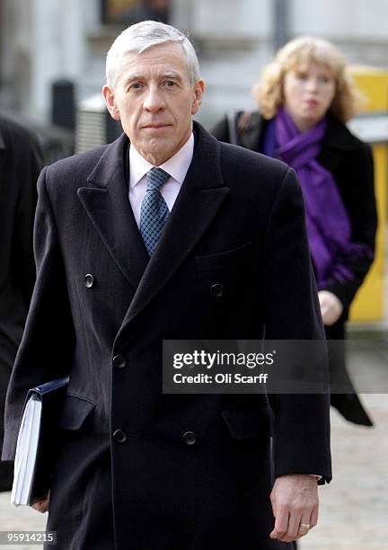 Jack Straw, the Secretary of State for Justice, arrives at the Queen Elizabeth II Conference Centre to give evidence to the Iraq Inquiry on January...