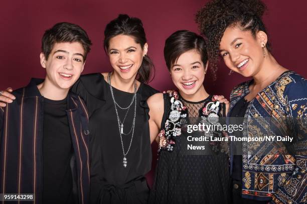 Cast of 'Andi Mack', l-r: Joshua Rush, Lilan Bowden, Peyton Elizabeth Lee and Sofia Wylie are photographed for NY Daily News on February 21, 2018 in...