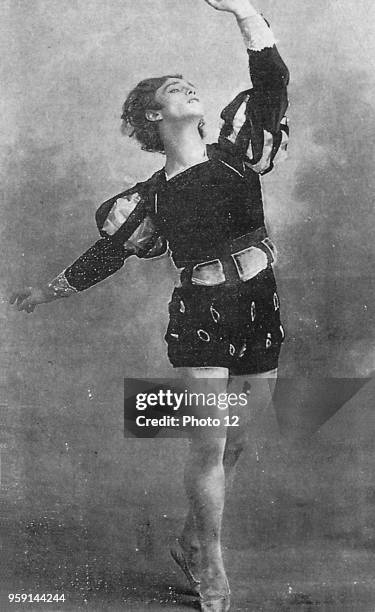 Russia, St. Petersburg, Leningrad Ballet; Waslaw Nijinski in the ballet 'Giselle' c.1910.