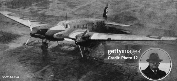 German aircraft Heinkel 111, with the portrait of pilote Ernst Heinkel.